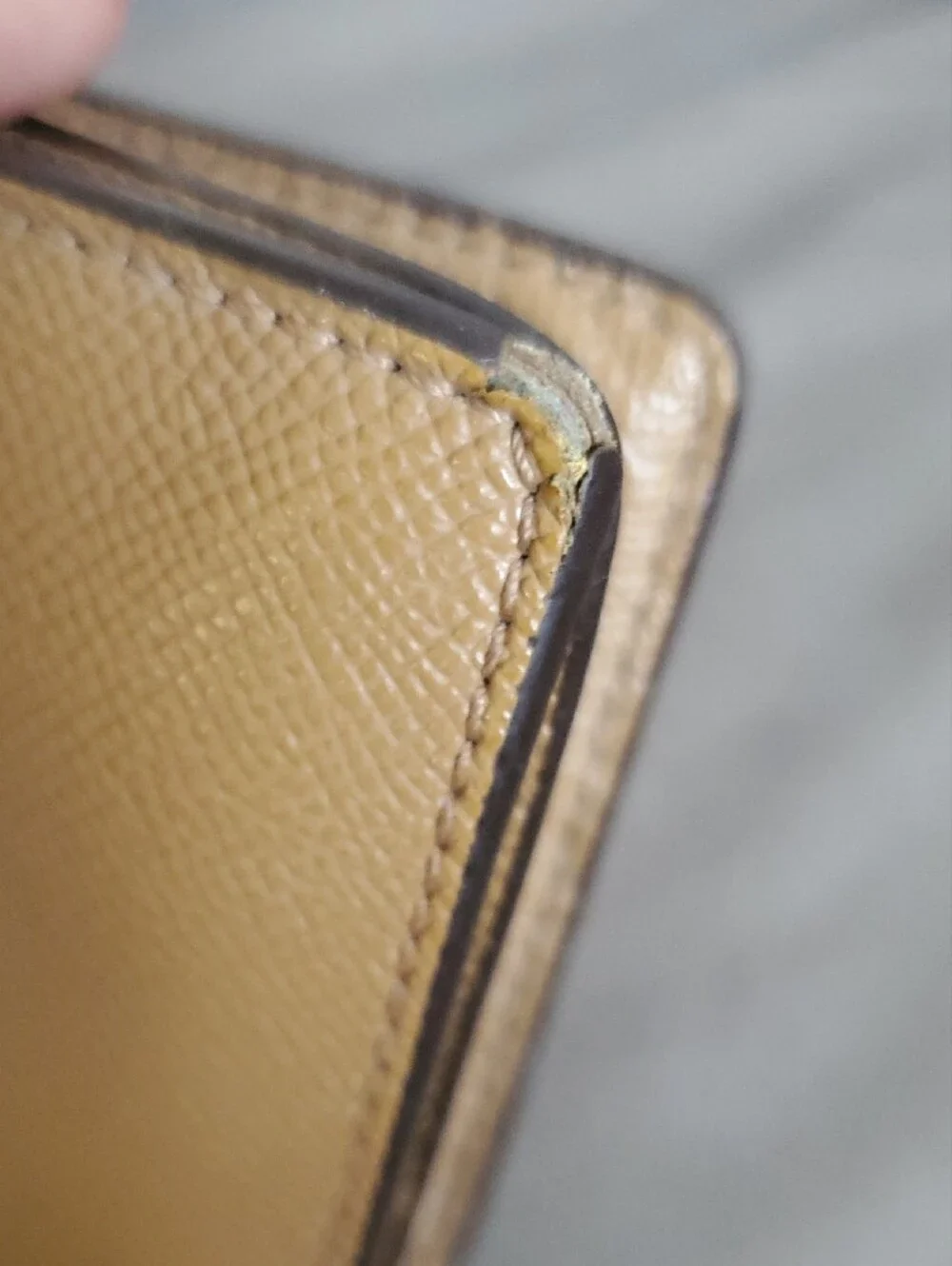 Coach Small Pebbled Leather Wallet in Light Tan with Gold Logo